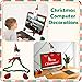 Funtery 2 Pcs Christmas Computer Monitor Border Cover Snowman Santa Christmas Computer Cover Screen Elastic Decorations for Home Office Laptop