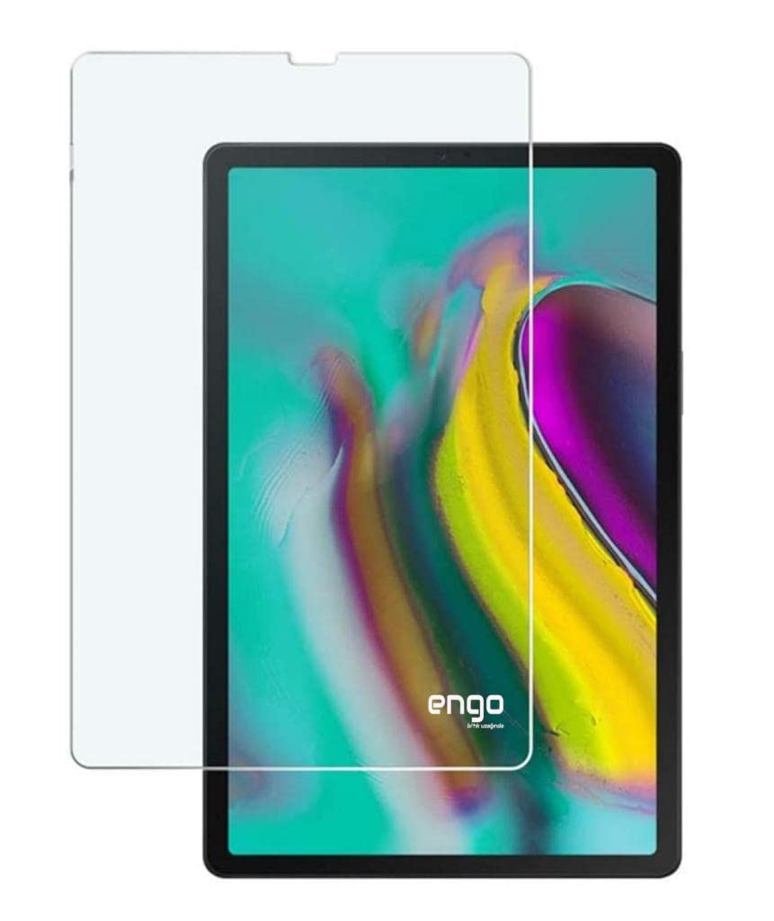 Engo Samsung Galaxy Tab S5e SM-T720 İle Uyumlu Ekran Koruyucu 9H Temperli Kırılmaz Esnek Nano Cam, Çizilmeye Ve Darbeye Dayanıklı Koruma, HD Şeffaf