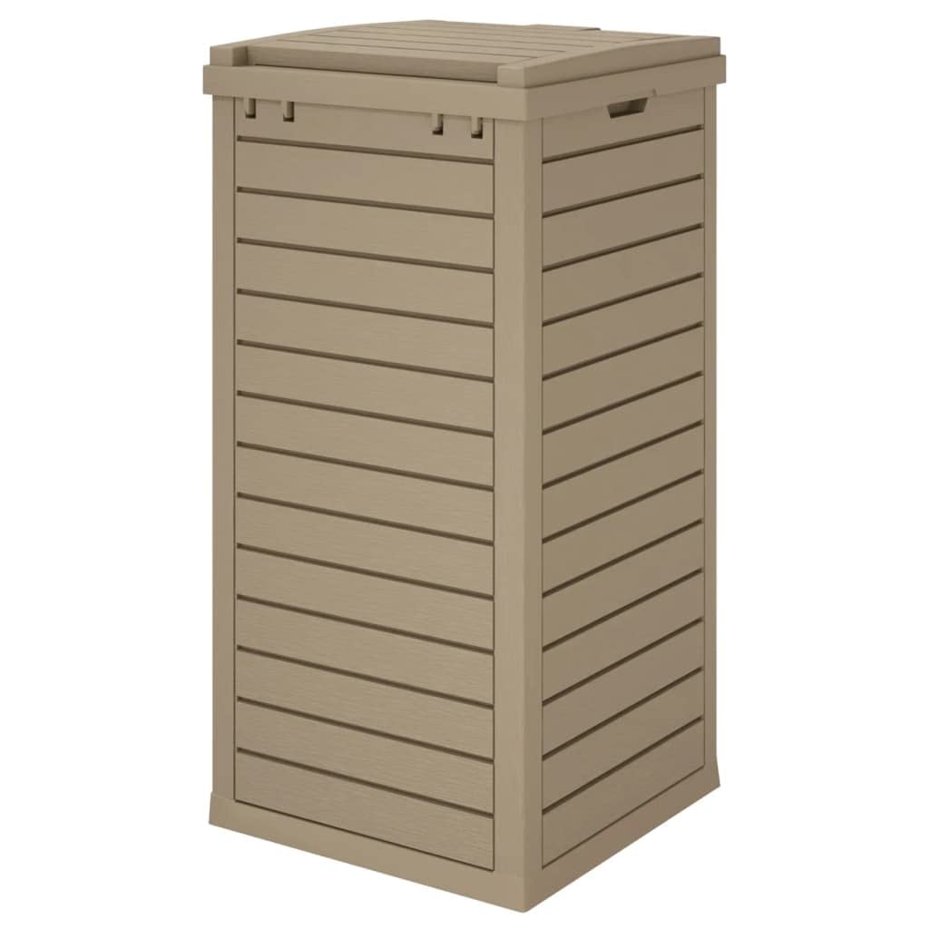 vidaXL Cestino per Rifiuti da Esterno Marrone 41x41x86cm Polipropilene