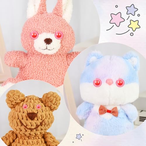 image for MUCUNNIA 40pcs 10-18mm Pink Safety Eyes for Crocheting with Washers Ra