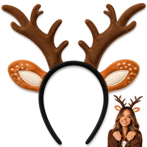 Joyline Christmas Reindeer Antlers Headband for Women/Men Holiday Party Cosplay Family Photos Costume