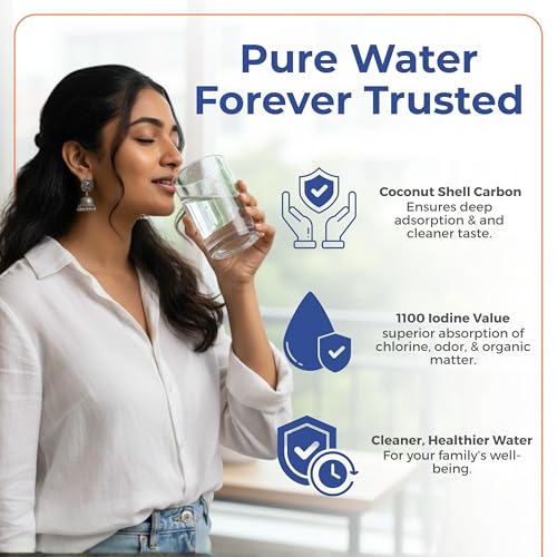 Image of Bio+ Post Carbon Filter 8 inch - 1100 Iodine Value - 4 Wash Activated Carbon - Superior Filtration for Purified Water - Remove Odors, Chemicals, and Impurities