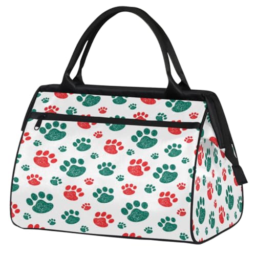 Borsone da viaggio per donne e uomini 24 l con stampa di zampa di cane borsa per fine settimana sport palestra viaggi weekend da Colore 24L UK Organizer per borse