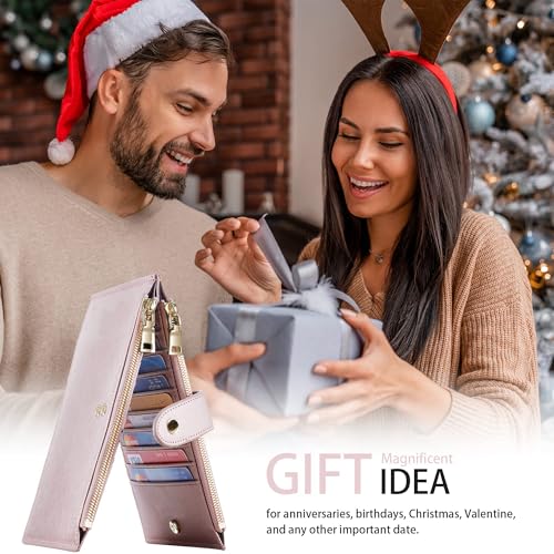 Image of Travelambo RFID Wallet Women Large Size Bifold Multi Card Wallet Case with Zipper Pocke Credit Card Holder for Women