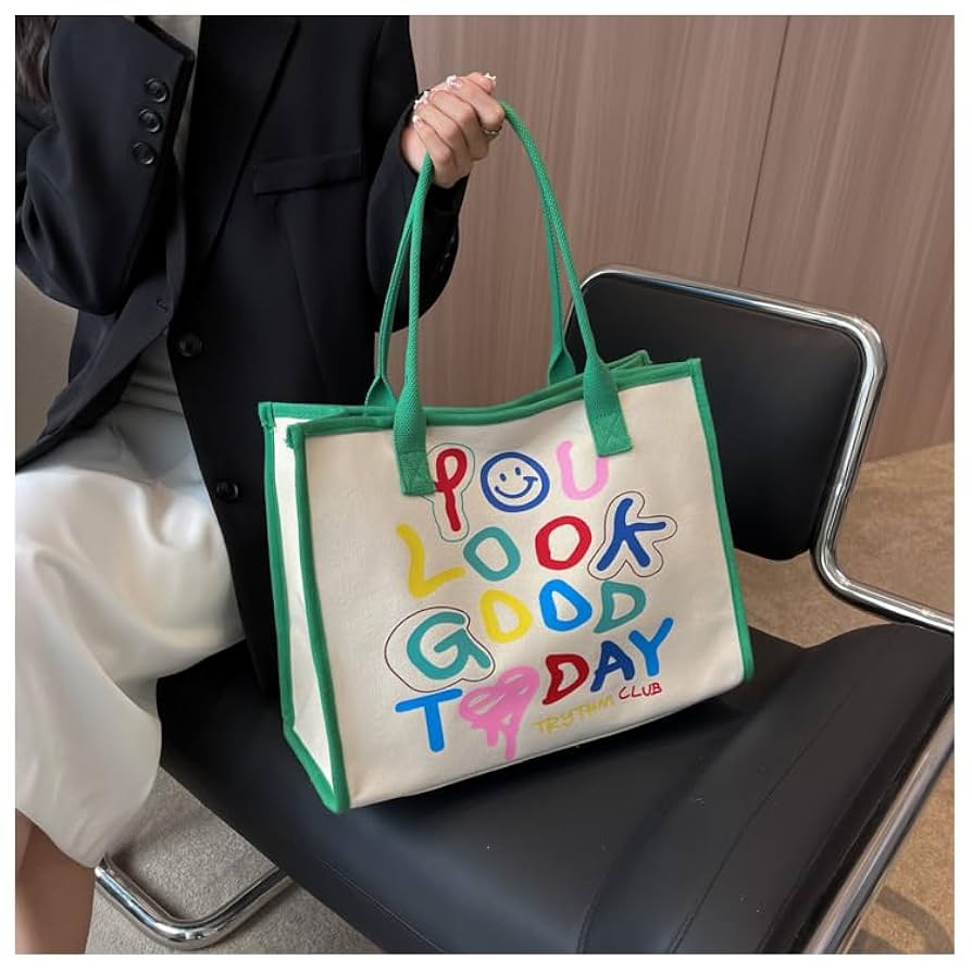 Amazon.co.jp: カラフルトートバッグ キャンバス ショルダー