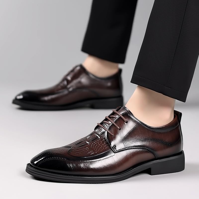 Men's Oxford Leather Formal Dress Shoes Comfortable Business Loafers Classic Pointed Toe Wedding Office Casual Work Footwear2
