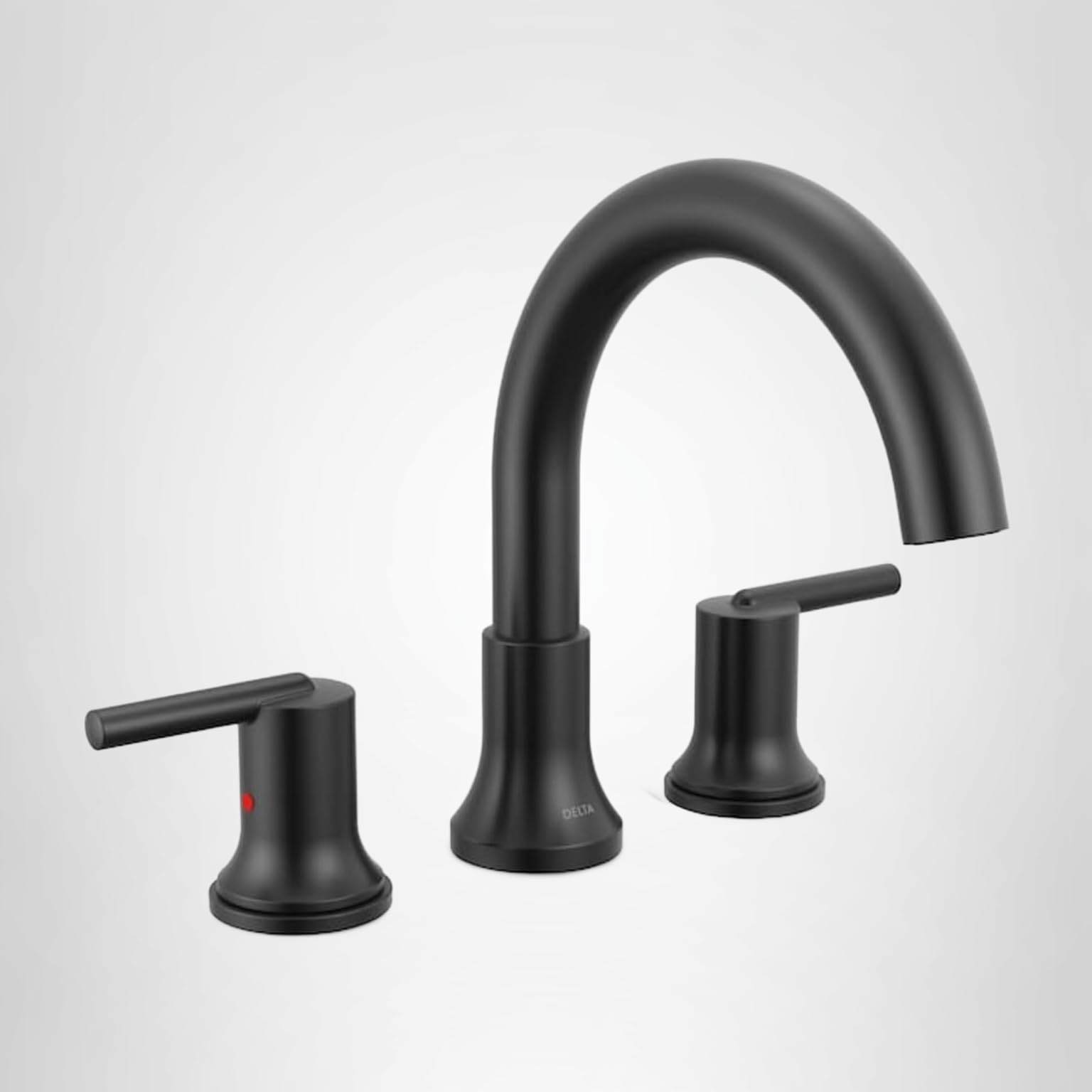 Delta Trinsic Roman Tub Faucet, Matte Black Deck Mount Bathtub