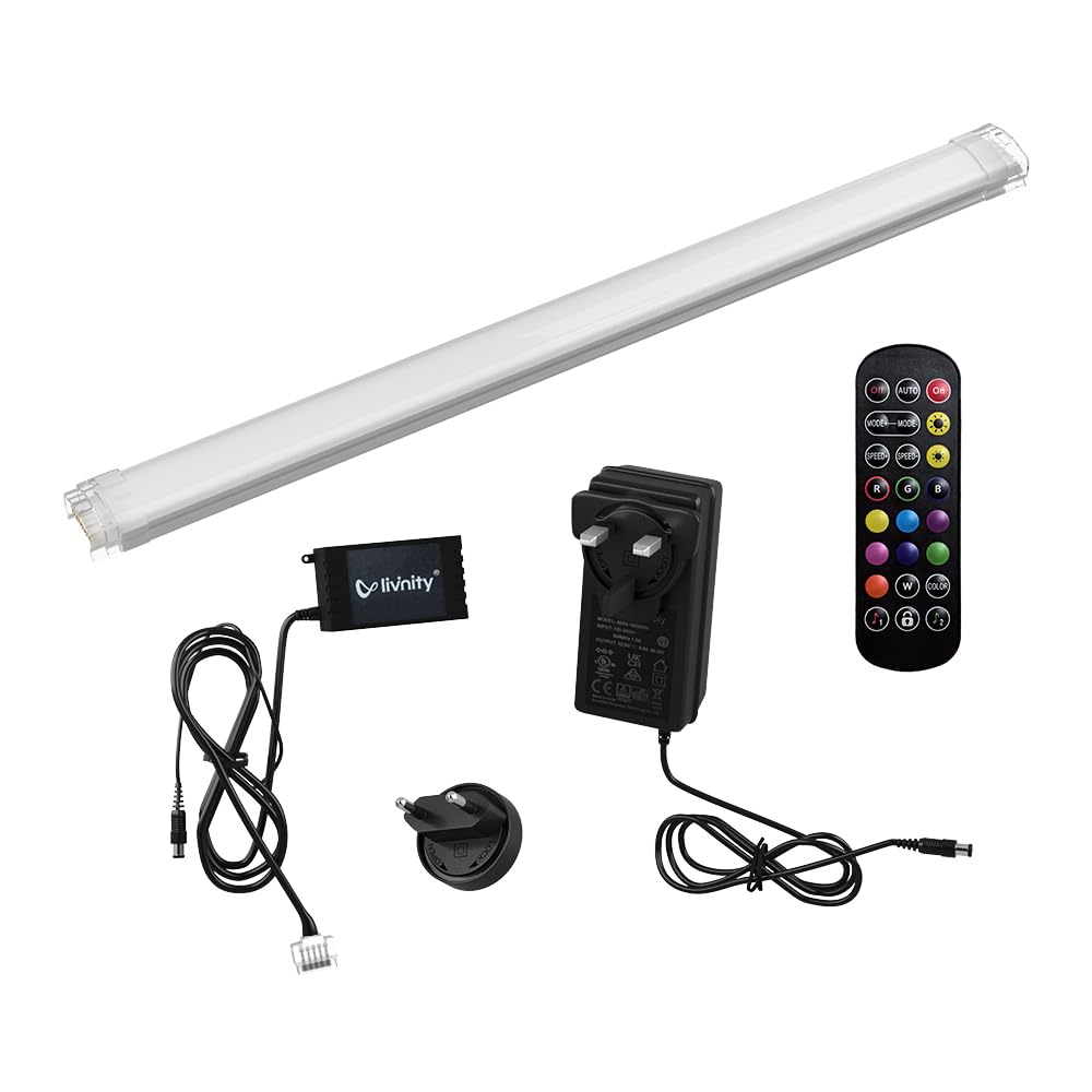 Vicco Striscia LED, Bianco, 80 cm | con starter pack, adatto per l'illuminazione di mobili e superfici di lavoro
