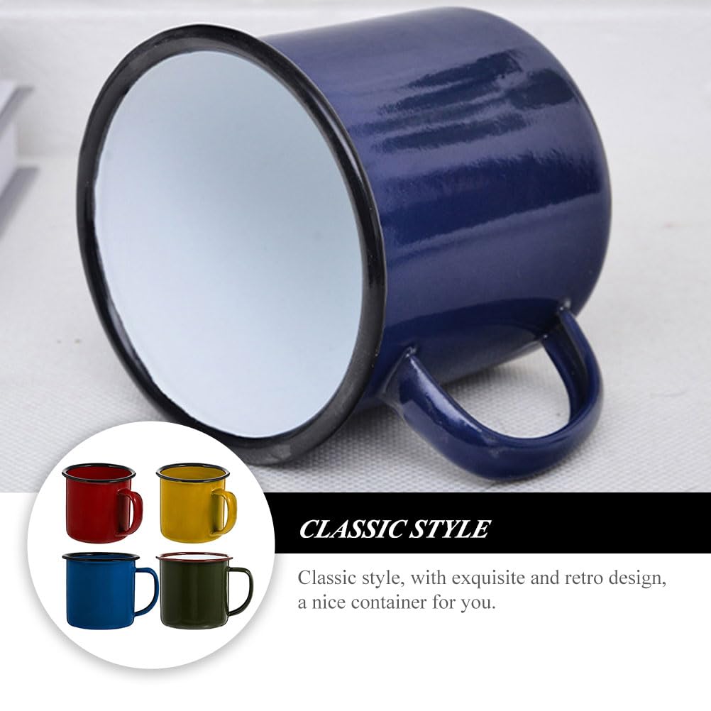 Emaille-Kaffeetasse, Expresso-Kaffeetasse, 4 Stück, Emaille-Tassen, Camp-Trinkbecher for Milch, Tee, Bier, Emaille-Camping-Kaffeetassen, kleine Camp-Emaille-Tassen