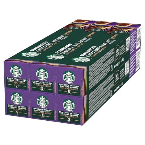 STARBUCKS Chocolate Hazelnut by Nespresso, Torréfaction Blonde, Capsules de Café 6 x 10 (60 Capsules)