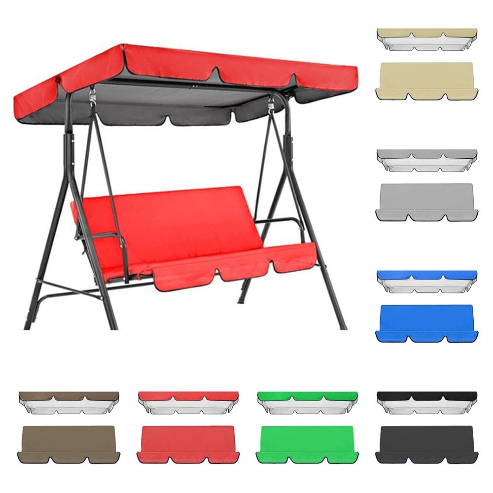 SMCMGECEUZ Swing Canopy Cover Set Porch Swing Replacement Canopy Covers, Patio Swing Seat Covers Waterproof Replacement Canopy Top Cover For Swing Seat(Red,195x125cm(77x49in))