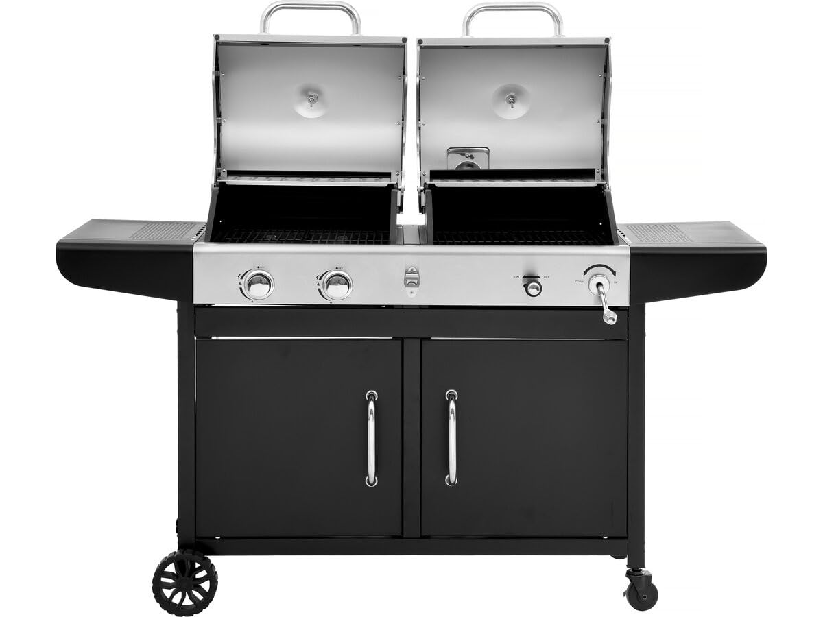 Barbacoa de gas y carbón Western 2 en 1 - Negra
