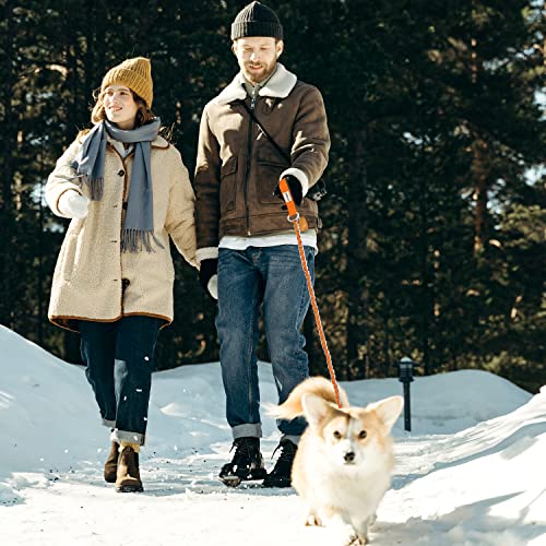 Chew Proof Metal Leash Chain Dog Leash For Medium Large Dogs, Chain Link Dog Leash Anti Chew 4Ft Strong Anti Bite Dog Leash Comfortable Soft Padded Handle Orange #TOP6