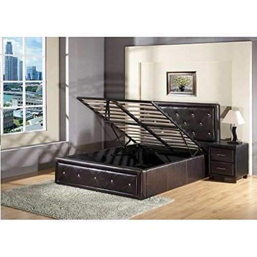 Buy OTTOMAN STORAGE GAS LIFT UP SINGLE DOUBLE KING SIZE Bed(King, Black