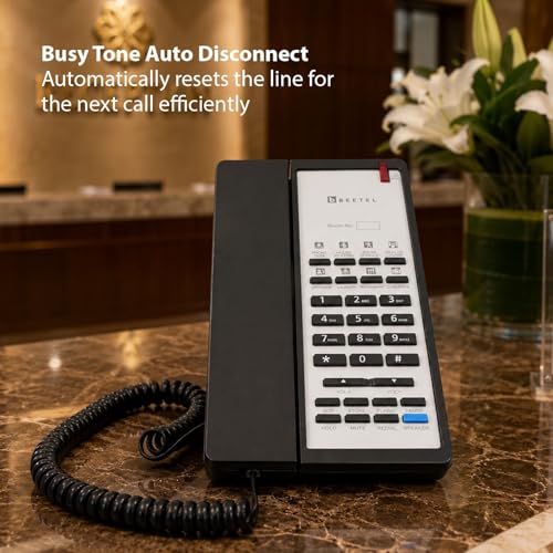 Image of Beetel H96 Corded Hotel Phone,Speaker Phone,8 Guest Service /Speed Dial,Hearing Aid Compatible,Adjustable Headset & Ringer Volume,Inuse /Ringer LED,Desk /Wall Mount,Redial /Pause /Mute /Privacy Guard(Black)