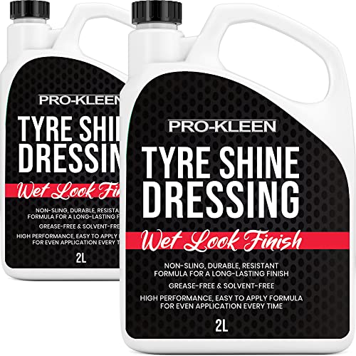 Pro-Kleen Tyre Shine Dressing - Wet Look Non-Sling & Solvent Free Formula - Tyre Protector Easy to Use Formula (2 x 2 Litres)