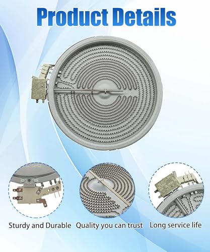 Image of 316555800 9 inch /6 inch Dual Radiant Surface Element (2500W /1200W) | Fits for Whirlpool Frigidaire Kenmore Samsung Range Stove, Replaces W10823692, 316224300, 316418400, 316418401, 318198932