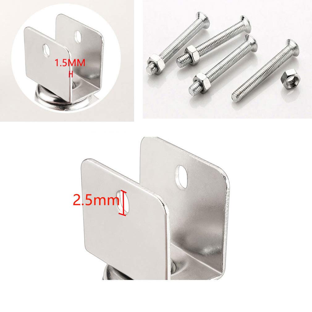 4 Ruote Girevoli Con Freno Per Mobili - Staffa A U Per Compensato 16-25mm - Foto 9