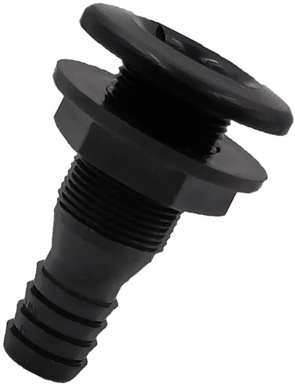 no brands Marine Boat Straight Thru Hull Fitting Through Hulls Bilge Pump Connector with Steel Cover for 3/4 inch Hose Tube-Black