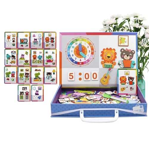 マグネットパズルブック - 両面 教育的活動,着せ替えゲーム | 男の子 女の子 子供向け パーティー 家庭 幼稚園 学校 旅行 ビーチ用