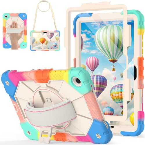 Image of Nitupai Case for Samsung Galaxy Tab A11+ Plus / A9+ 11 Inch 360 Rotating | Galaxy Tab A11+ Case Samsung A9+ Tablet Cover with Hand Strap Stand Shoulder Strap Screen Protector, 2025 /2023 Release, White