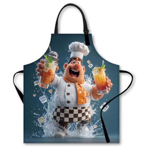 Image of Nuxovilar Cute Cooking Kitchen Apron, 26.77 * 30.7 Inches, Essential for Kitchen Cooking, Baking, Festive Gatherings