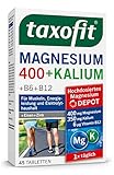 PZN: 10793160 taxofit® Magnesium 400 + Kalium Tabletten  für Energisleistung, Muskeln & Elektrolythaushalt  45 Tabletten  PZN: 10793160