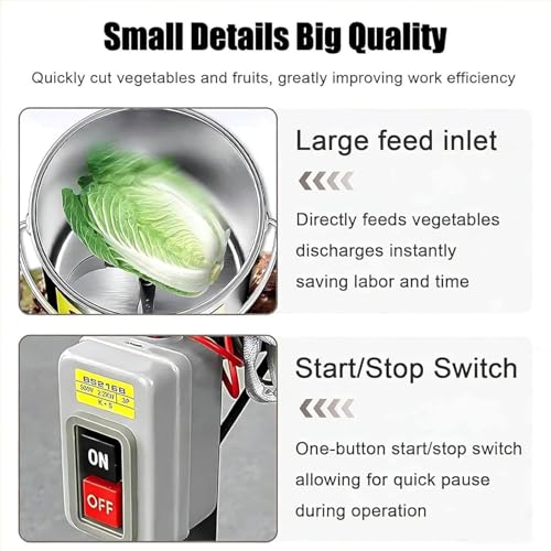 Cortadora Comercial de Vegetales 1800W Acero Inoxidable miniatura 4