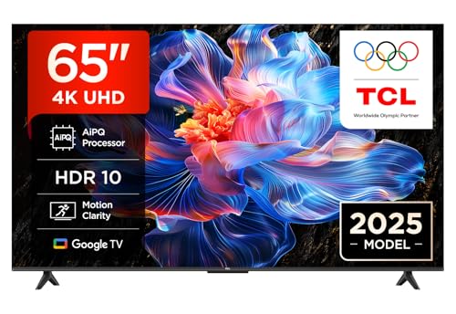 TCL 65V6C 65 Zoll Direct LED TV, 4K HDR Fernseher, Smart TV mithilfe von Google TV (Dolby Audio, Motion Clarity, Kompatibel mit Google Assistant & Alexa)