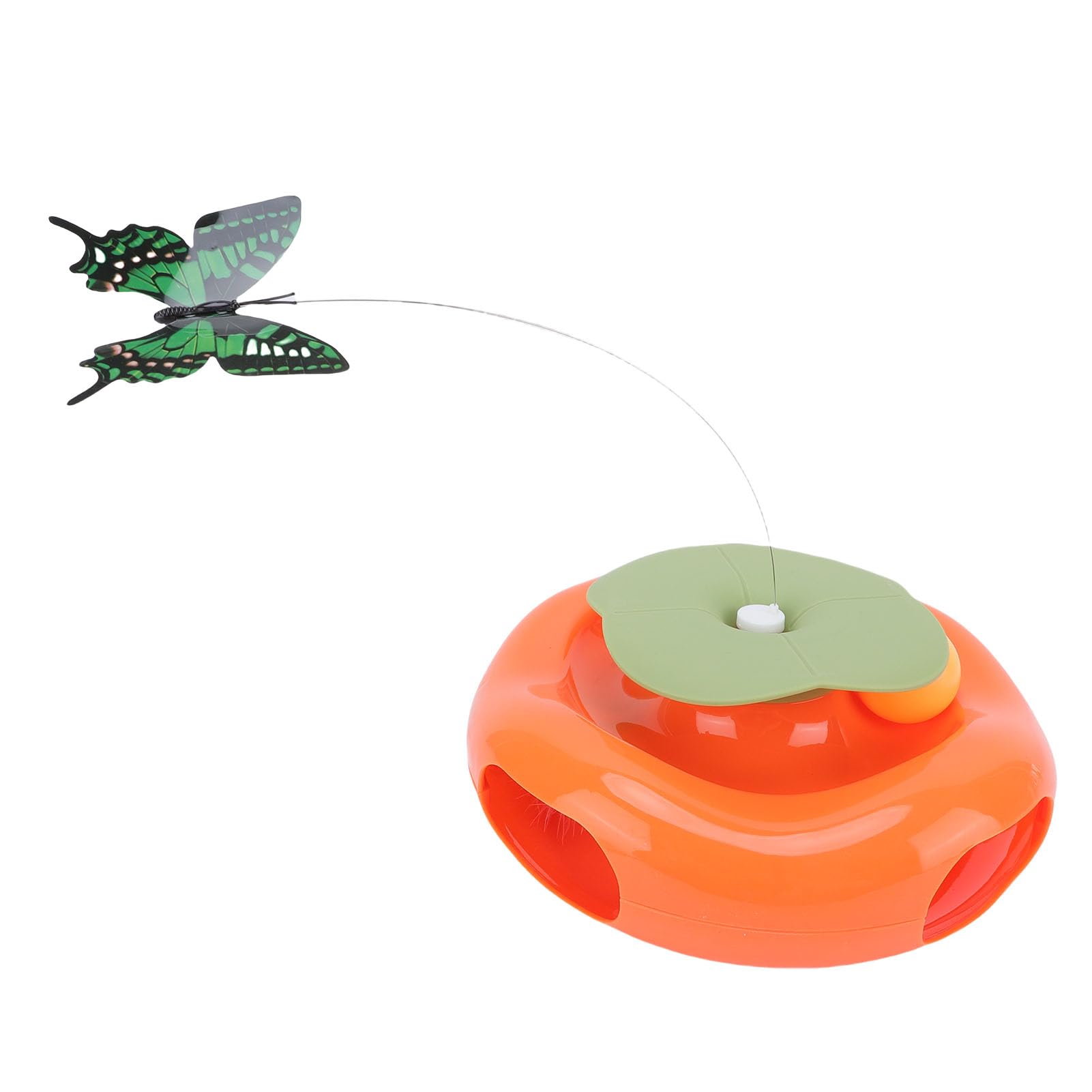 Juguete teaser para gatos con mariposa giratoria automática de interior