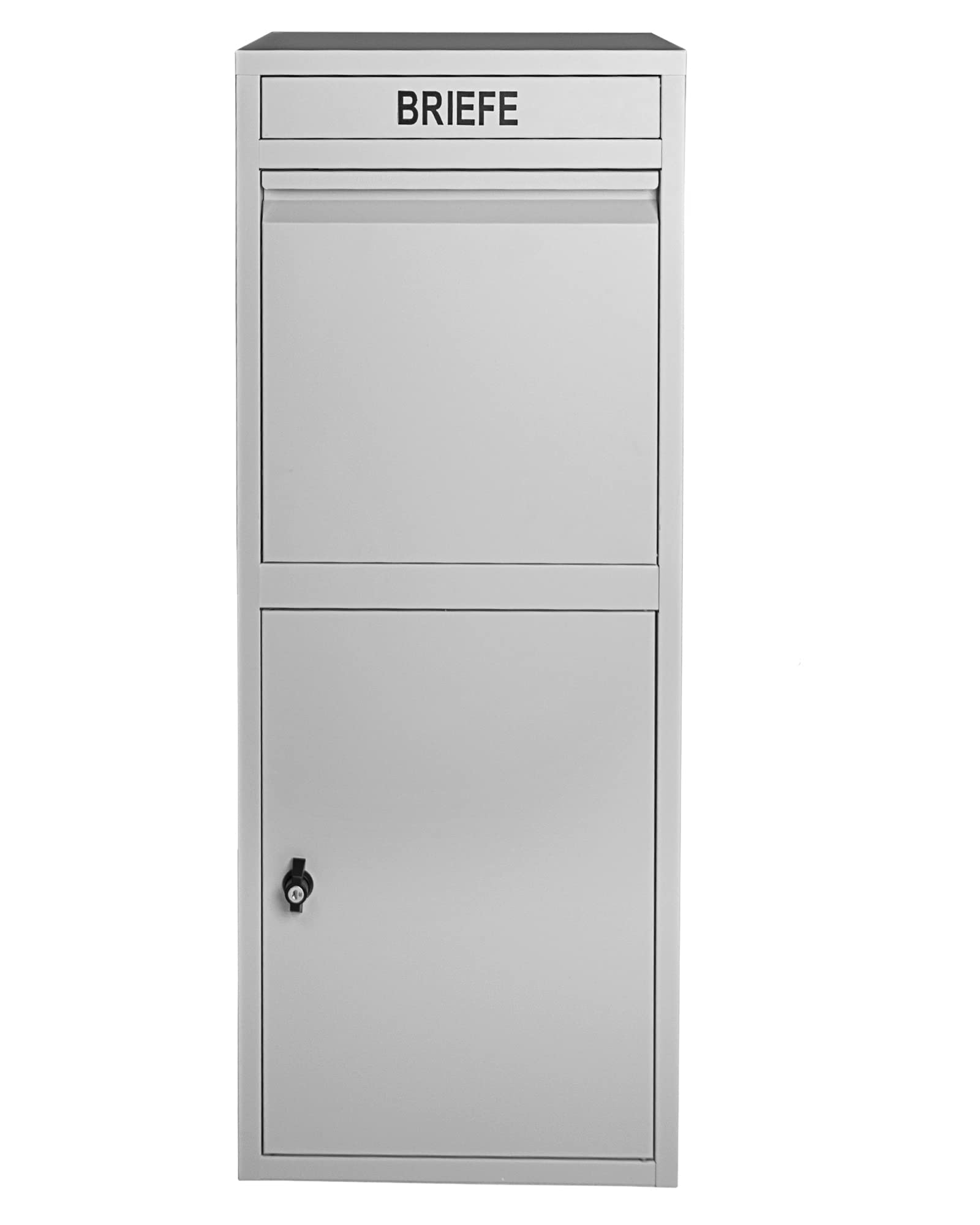 Ondis24 Korona Paketbox Postbox für Pakete, Päckchen, Warensendungen und Briefe mit Paketsafe (103 cm, Grau)