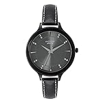 Sonata Poze Quartz Analog Gun Dial Metal Strap Watch for Women-SP80015QL01