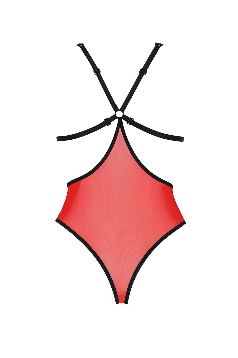 Passion Body Femme Sexy Bretelles Dentelle Tulle Séduisant Peonia Body Rouge XXL-3XL