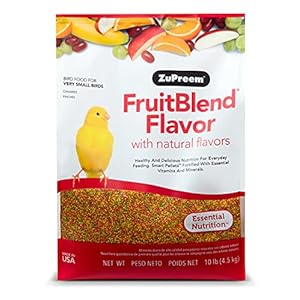 ZuPreem FruitBlend Flavor Pellets Bird Food for Very Small Birds, 10 lb – Daily Blend Made in USA for Canaries, Finches