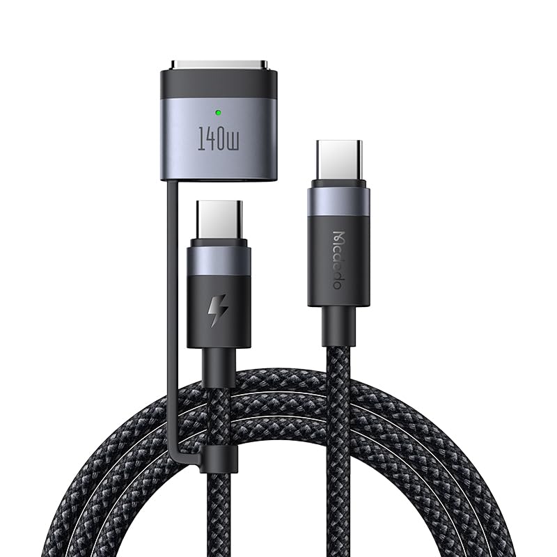mcdodo Cavo da USB C a Mag-Safe 3 140 W/USB C a USB C 240W, ricarica rapida da tipo C a Mag Safe 3, compatibile con MacBook Pro M1 2021, MacBook Air M2, 2023 M2 Pro iPad Pro, MacBook iPhone 15