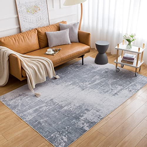 Area Rugs Modern Abstract Ultra Soft Living Room Rug 5X7 Stain Resistant Rugs Non Slip Low Pile Carpet Ideal For High Traffic Areas In Bedroom Dining Room(Grey) #TOP1
