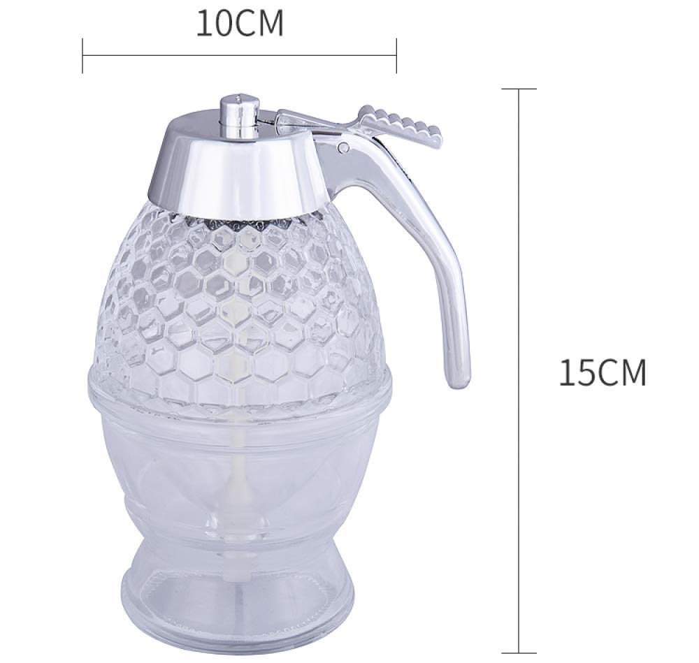 Honigspender, Sirupzuckerbehälter mit Ständer, Honigkammförmiger Honigtopf, Press-Honig-Clepsydra-2PCS