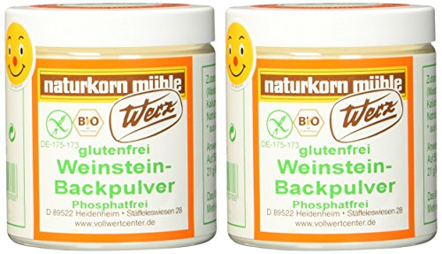 Foto von Werz Weinstein Backpulver glutenfrei 2er Pack (2 x 150 g Dose) - Bio