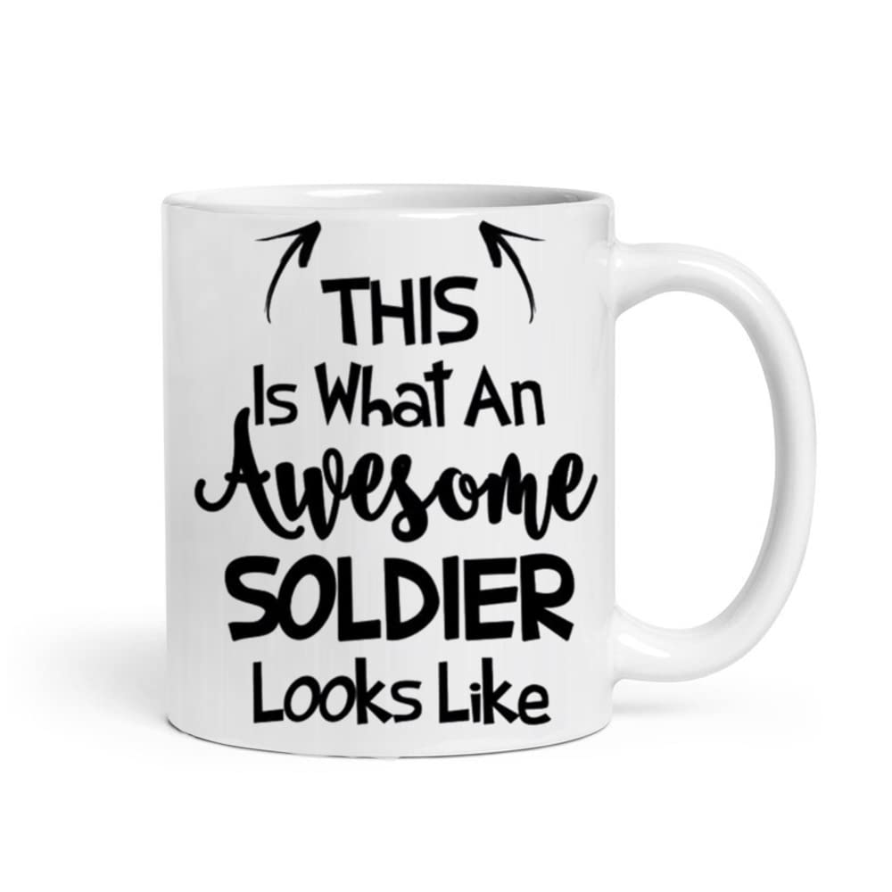 Misaavi This is What an Awesome Soldier Looks Like, Choose Your Favorite from List, Best Coffee Mug Gift Idea 11oz/325ml Ceramic Coffee/Tea/Milk Mug. (Soldier)