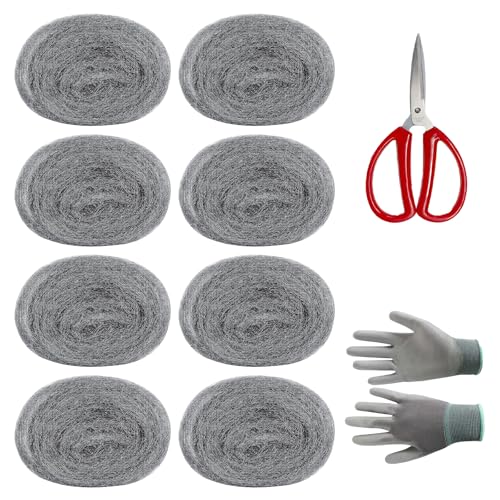Stahlwolle rostfreie Stahlwolle Stahlwolle zum Reinigen, Polieren Schere mit Arbeitshandschuhen Stahlwolle Stahlwolle für Löcher Risse in den Wänden des Hauses (Insgesamt 8 Rollen, 5 Meter pro Rolle) Stahlwolle rostfreie Stahlwolle Stahlwolle zum Reinigen, Polieren Schere mit Arbeitshandschuhen Stahlwolle Stahlwolle für Löcher Risse in den Wänden des Hauses (Insgesamt 8 Rollen, 5 Meter pro Rolle)