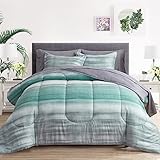 Joyreap 3pcs Comforter Set Queen, Light Gray Stripes Reversible Design, Smooth Soft Microfiber Bedding Comforter for All Season (Full/Queen, 90x90 inches)