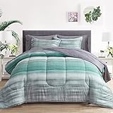 Joyreap 3pcs Comforter Set King, Light Gray Stripes Reversible Design, Smooth Soft Microfiber Bedding Comforter for All Season (King, 102x90 inches)