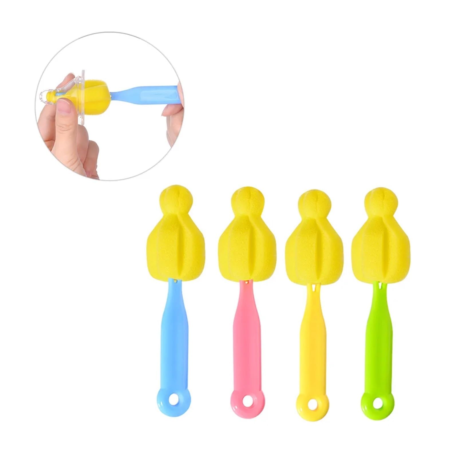Zestaw szczotek do butelek, Zestaw szczotek do butelek dla niemowląt z gąbką Multicolor 12szt