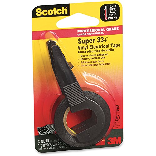 3M 194 Electrical Tape, Plastic, 1/2-Inch x200-Inch, Black