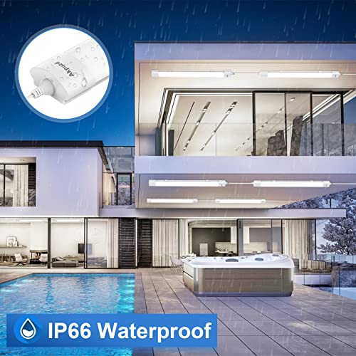 Image of 2Pack Plug in Ceiling Lights, 2FT Plug in Light, IP66 Waterproof 18W LED Tube with NO /Off Switch, 2000lm LED Closet Light 5000K Kitchen, Bathroom, Garage, Vanity...