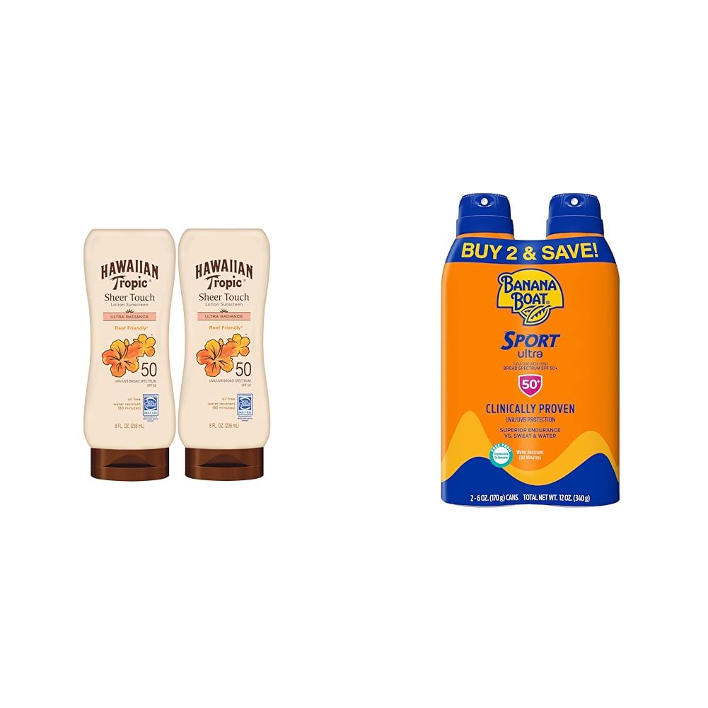 Hawaiian Tropic Hawaiian Tropic Sheer Touch Ultra Radiance Lotion Sunscreen SPF 50 Banana Boat Sport Ultra SPF 50