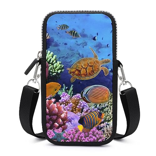 Sac bandoulière téléphone et portefeuille Sous Corail pour femme et homme