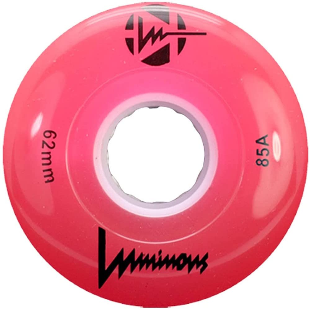 Luminous Wheels Luminous LED Quad Roller Skate Outdoor Wheels (4 Pack, Red, 62mm x 30mm/85A)