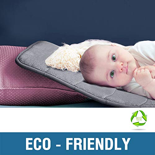 Memory Foam Bath Mat For Bathroom Non Slip Bath Rug Velvet Thick Soft And Comfortable Water Absorbent Machine Washable Easier To Dry Floor Rug Mats Waved Pattern, 24X17 Inches, Grey #TOP5