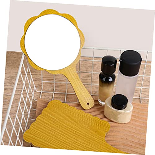 Espejos de maquillaje portátiles de madera DOITOOL 2 unidades miniatura 5